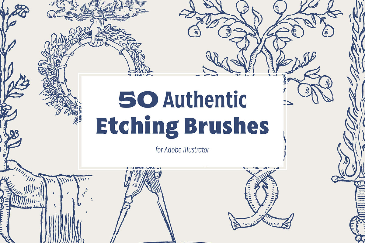 50 Authentic Etching Brushes, a Brush Add-On by The Old Type Foundry (Photo 1 of 5)