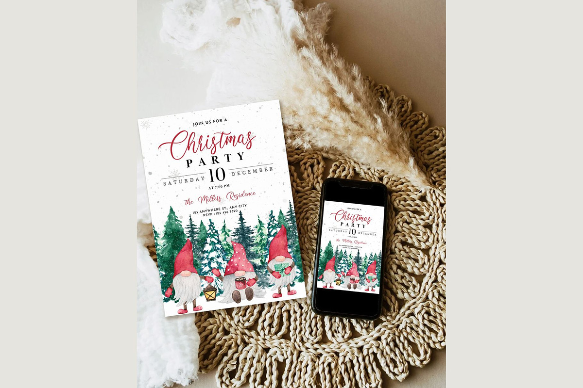 Editable Christmas Invitation, an Invitation Template by ForeverPrint (Photo 2 of 10)