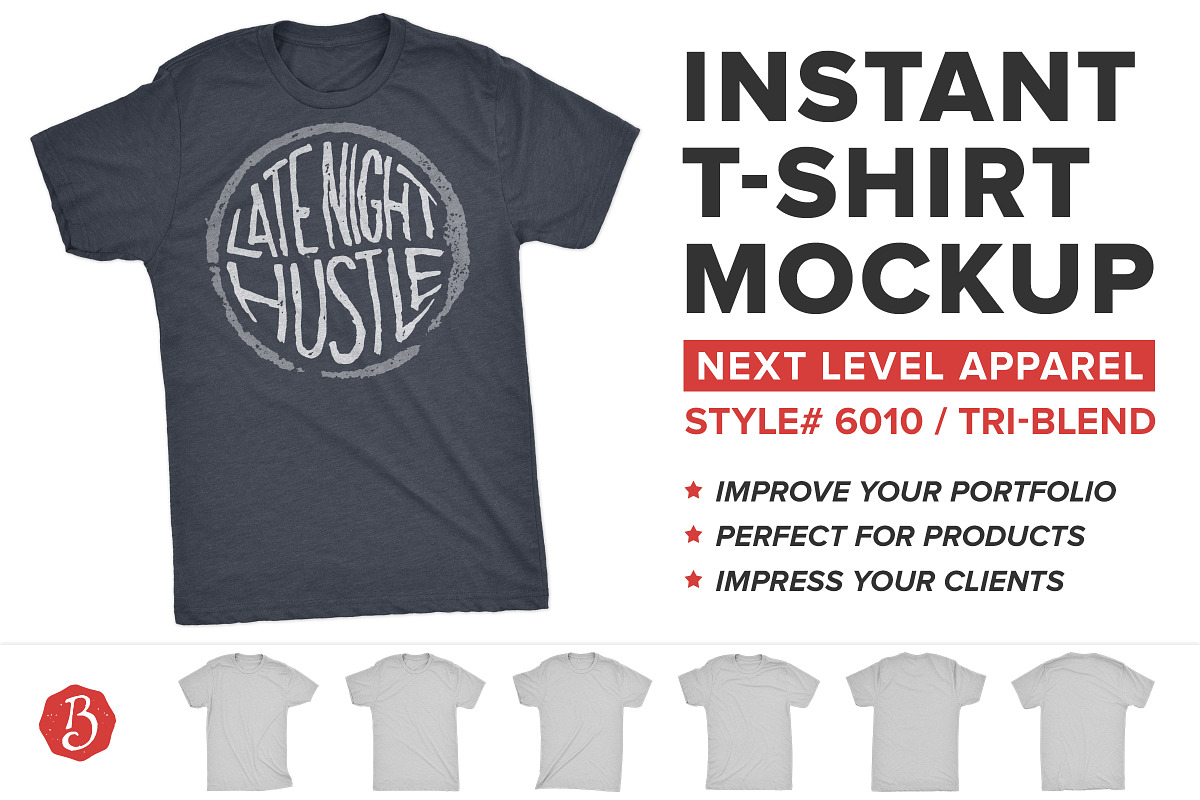 Next Level Tri-Blend T-Shirt Mockups, a Shirt Mockup by Brent Galloway (Photo 1 of 5)