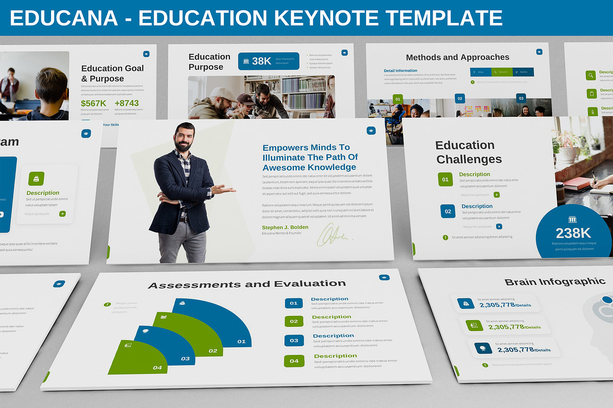 Educana - Education Keynote Template, a Presentation Template by SlideFactory (Photo 1 of 4)