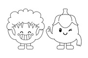 Kawaii Veggies Coloring Book 01, an Education Illustration by MEDZ (Thumbnail 3 of 3)