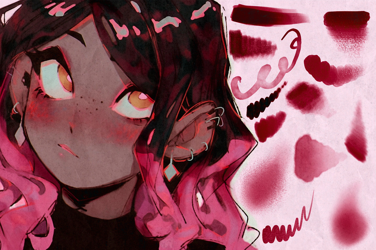 Anime Soft Style Procreate Brushes, a Brush Add-On by Nuclear Brushes (Photo 5 of 7)
