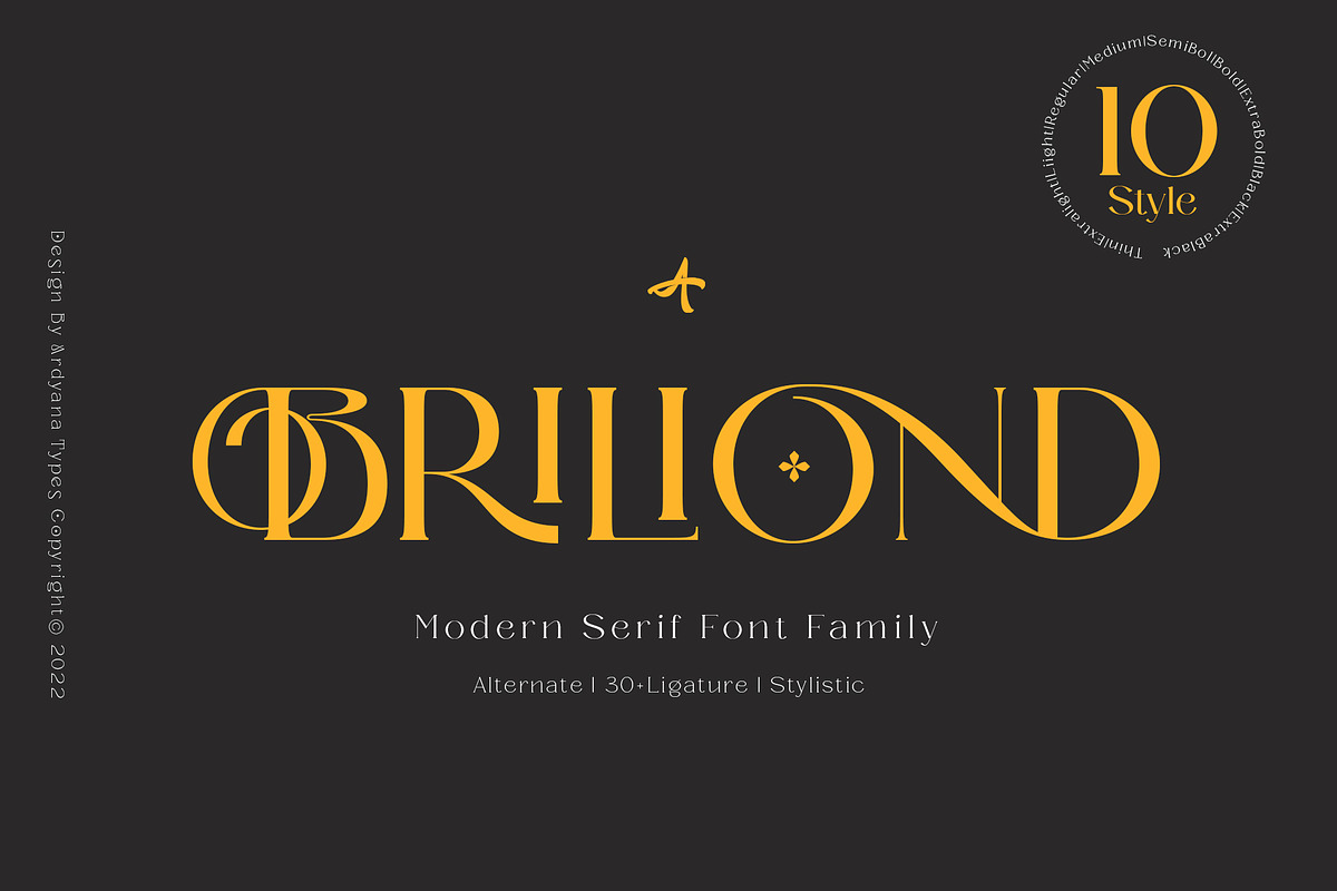 Briliond - Modern Serif, a Serif Font by Ardyanatypes (Photo 1 of 12)