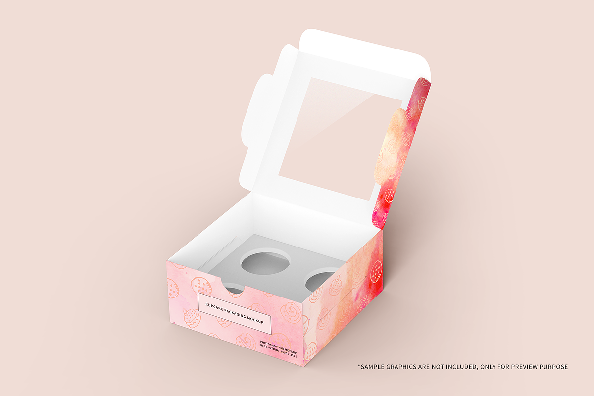 Cupcake Box Packaging Mockups, a Packaging Mockup by shaikerintu (Photo 14 of 17)