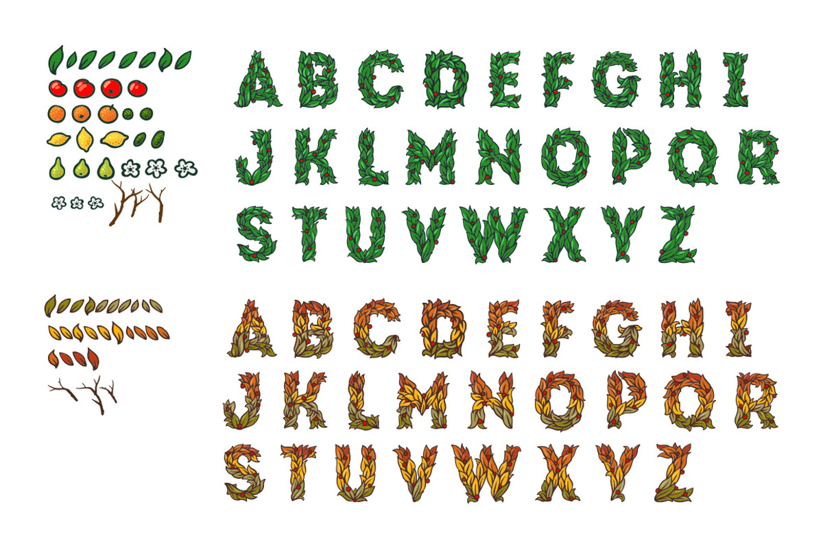 Full editable alphabet & patterns preview 2