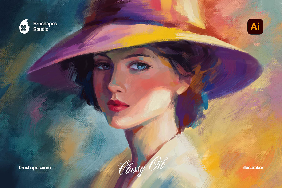 Classy Oil Illustrator Brushes, a Brush Add-On by brushapes.com (Photo 1 of 7)