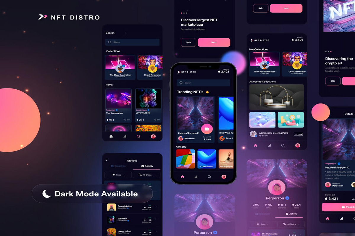 NFT Distro NFT Market UI Design Kit, an UI Kit Template by Lumina_ui_ux202 (Photo 4 of 5)