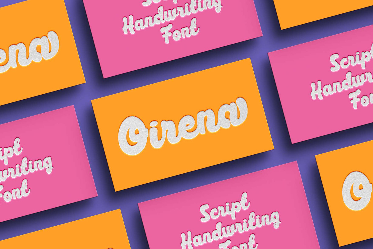 Oirena a Handwritten Funscript Font, a Handwritten Font by Rasiorise Studio (Photo 5 of 12)
