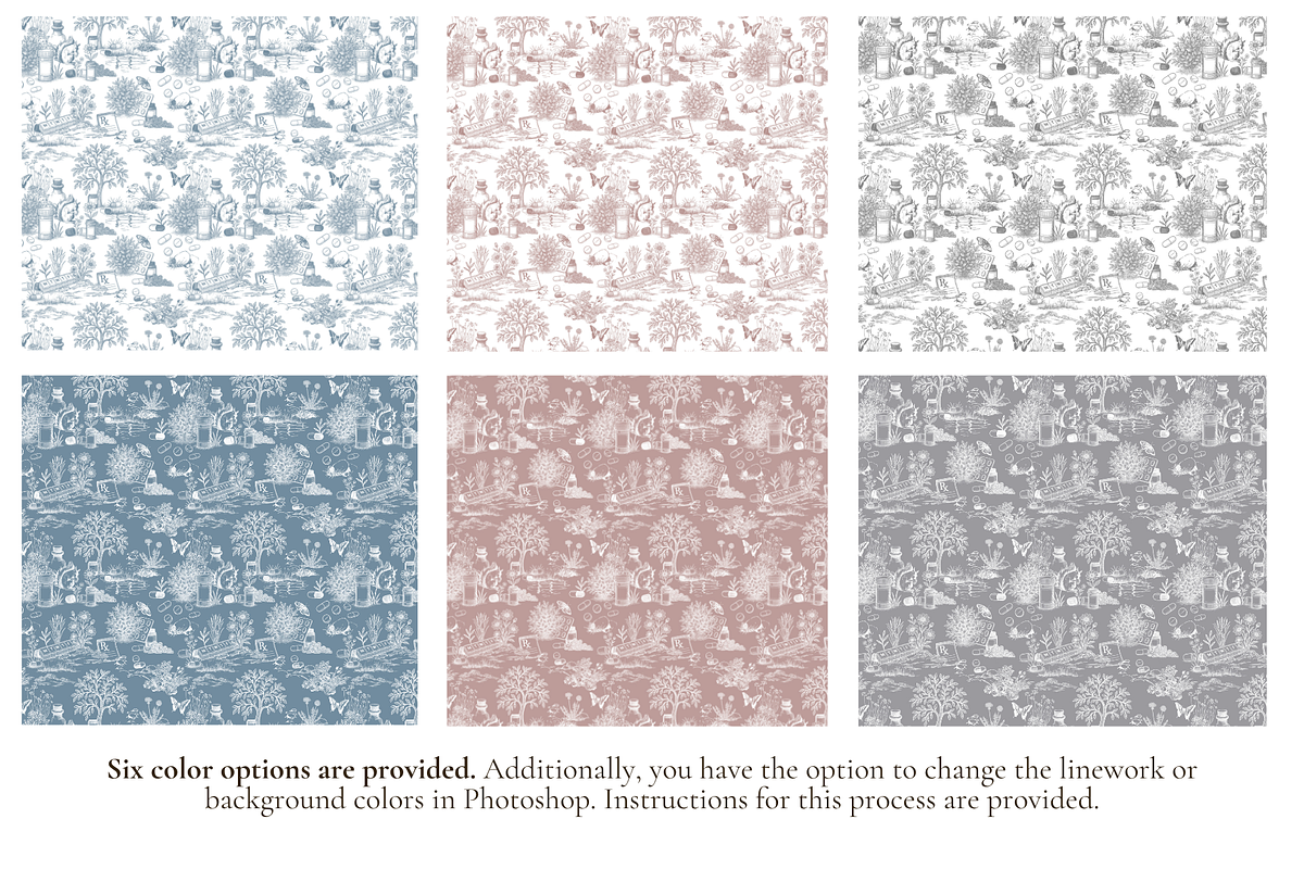 Medical Toile de Jouy Pattern, a Background Graphic by Hughes Studio (Photo 2 of 8)