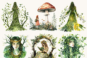 Watercolor Thorn wood Clipart Bundle, a Decorative Illustration by BusyDaydesign (Thumbnail 2 of 9)