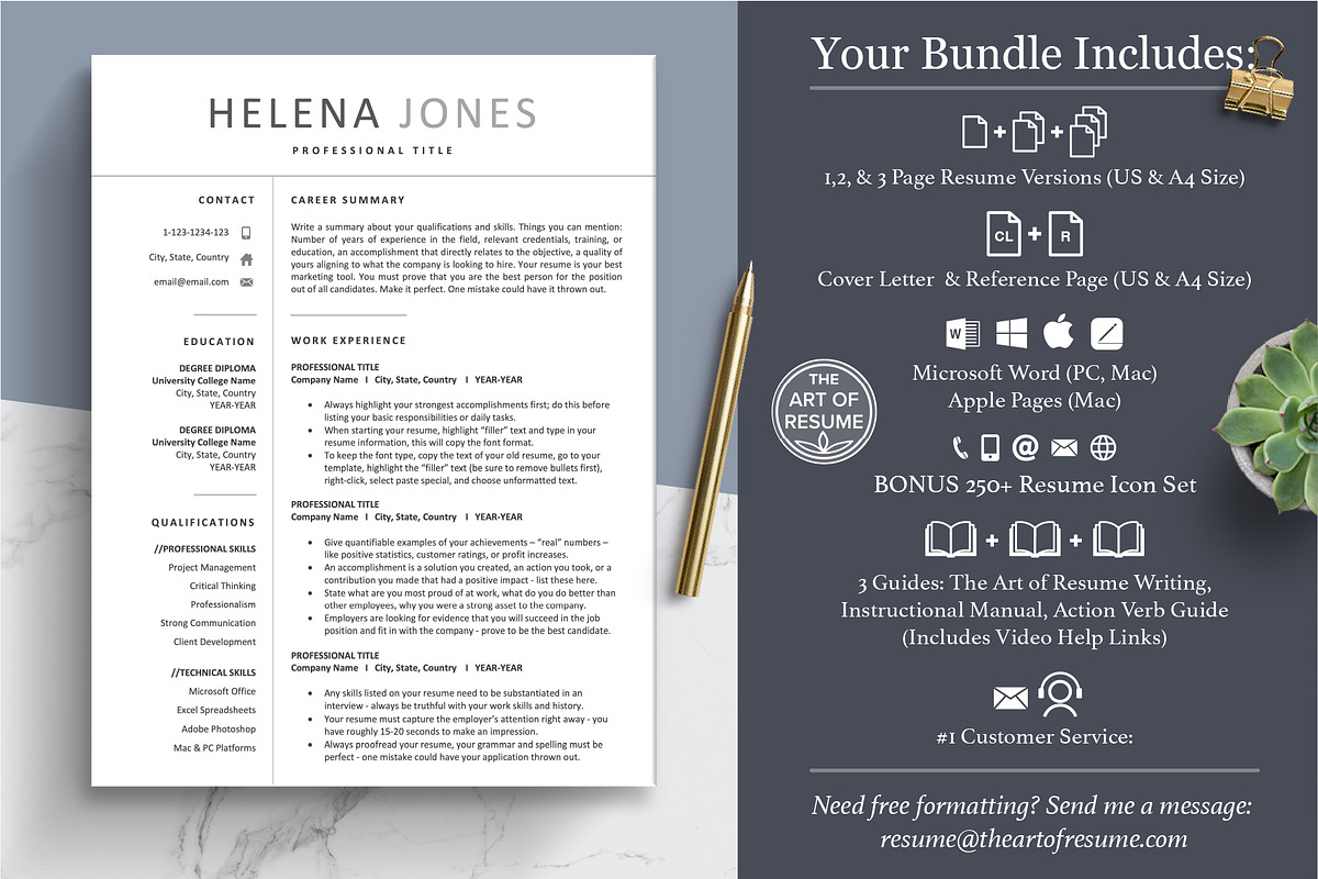 Executive Resume, Simple CV Template, a Resume Template by The Art of Resume (Photo 2 of 8)