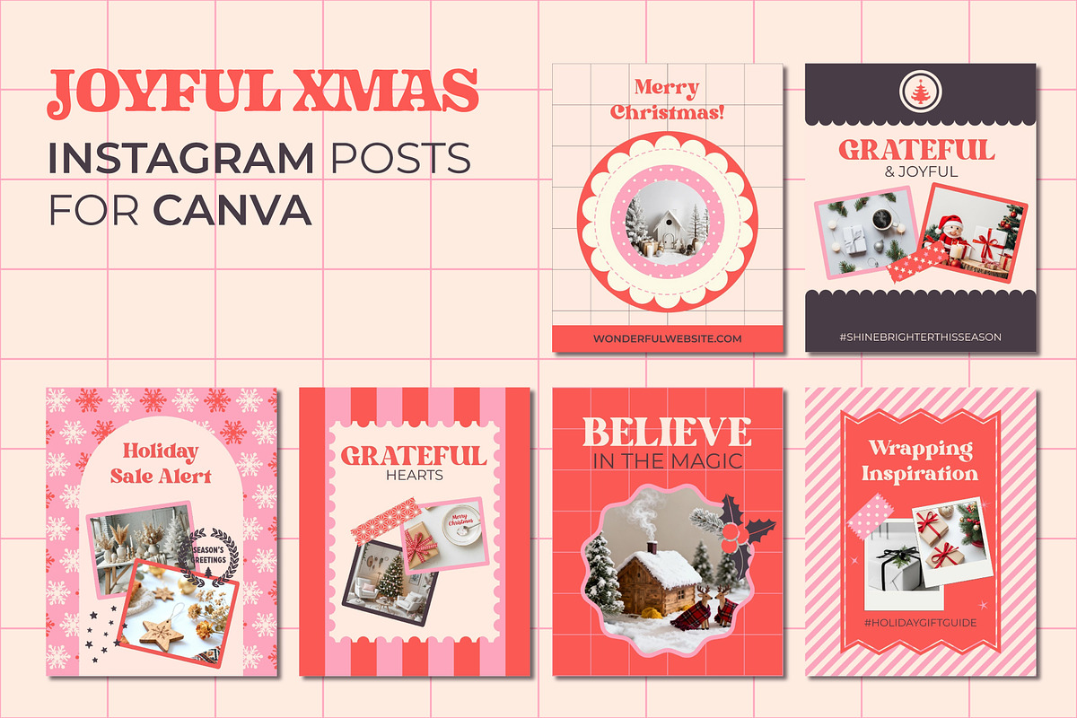 Joyful Xmas – IG Posts for Canva, a Social Media Template by LuOtero (Photo 2 of 5)