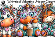 Whimsical Valentine Unicorn Clipart, an Illustration by Daily.Designs (Thumbnail 1 of 8)
