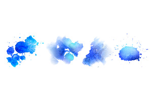 Blue watercolor paint splatter, an Illustration by art PVP - market
