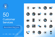 Customer Services Blue & Black Icons, an Icon by IconBunny (Thumbnail 1 of 2)