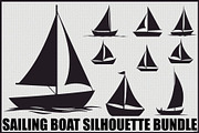 Sailing & Cargo Ship Silhouette Pack, an Illustration by Designs_River (Thumbnail 1 of 9)