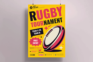 Rugby Tournament Poster, a Flyer Template by MightyDesign