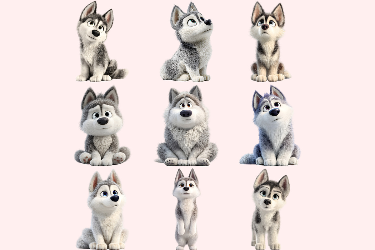 Husky Clipart PNG Bundle, a Graphic by M9 Design (Photo 6 of 11)