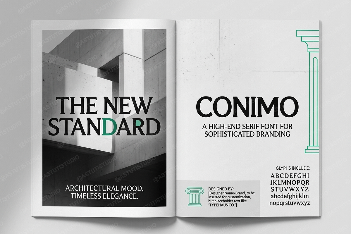 Conimo | A Refined Modern Serif Type, a Serif Font by Astuti Studio (Photo 5 of 23)