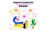 10 Somatic Exercises Illustration, a Person Illustration by denayunebgt (Thumbnail 1 of 4)