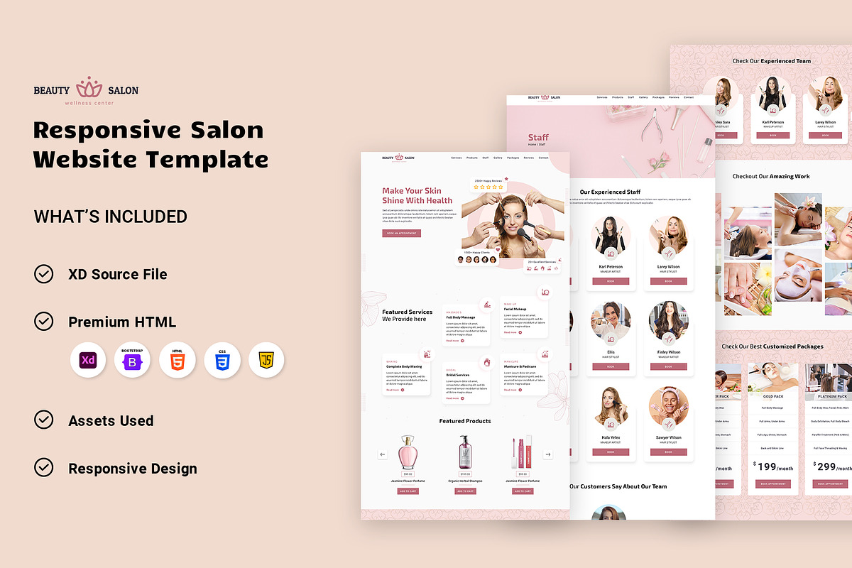 Beauty salon website template HTML, a HTML Template by App Innovation (Photo 1 of 6)