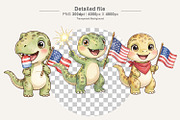 Patriotic Dino Sublimation, an Illustration by Artnoy (Thumbnail 3 of 8)