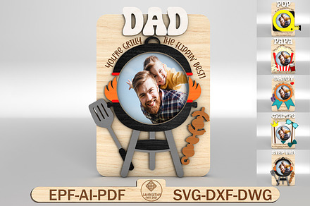 Fathers Day Fridge Magnet Photo, a Pattern Graphic by Lasercutiny
