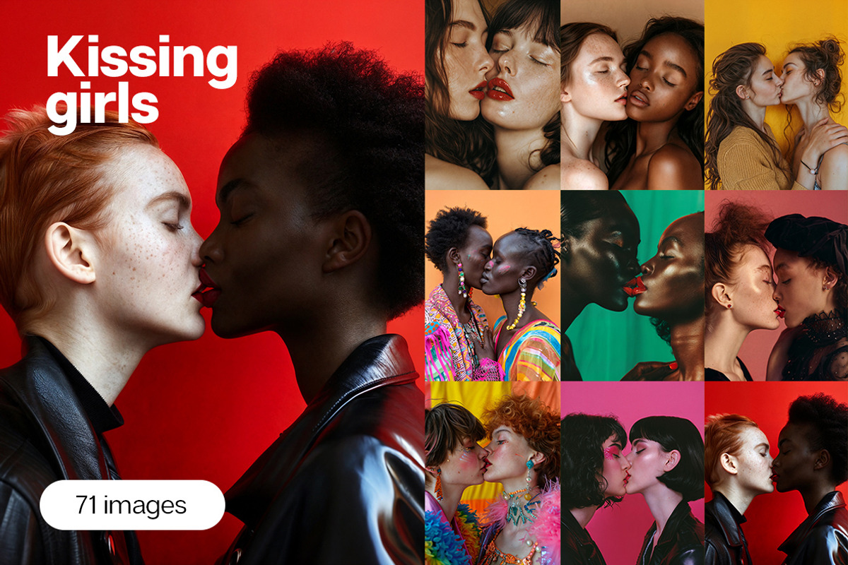 71 Kissing girls, a Person Photo by Handmadefont (Photo 1 of 12)