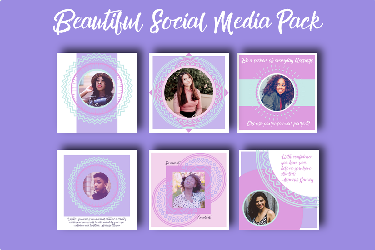 Beautiful Social Media Pack, a Templates & Theme by CosmicMedium (Photo 4 of 19)