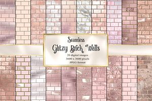Glitzy Brick Walls Digital Paper