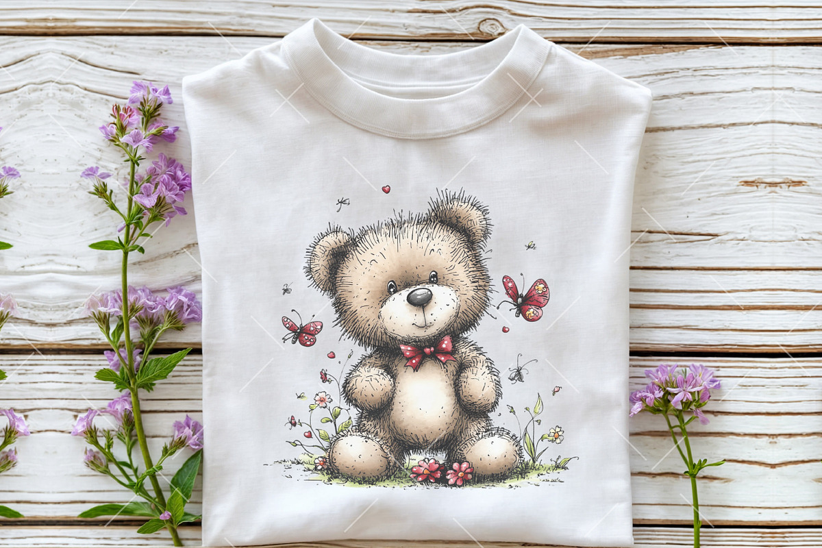 Whimsical Spring Teddy Bear Clipart, an Illustration by OK Design (Photo 5 of 6)