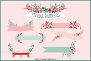 Floral Banners, Laurels, Bouquets, an Illustration by Kelly Jane Creative (Thumbnail 1 of 2)