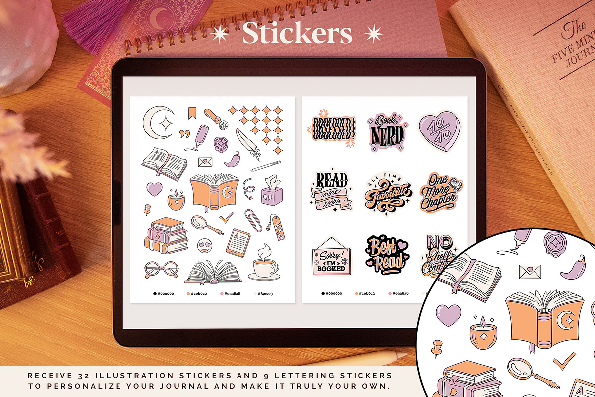 Digital Reading Journal – Orange, a Stationery Template by Aurelie Maron (Photo 9 of 9)