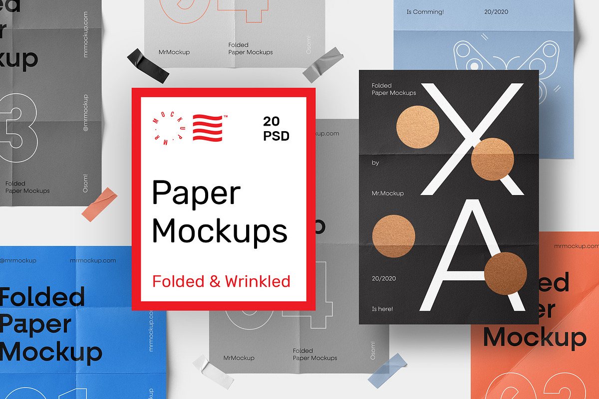 Folded Paper Mockups, a Mockup by Mr.Mockup™ (Photo 1 of 13)