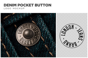 Jeans Rivet Button Logo Mockup