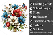 4th of July Patriotic Bouquet, a Seasonal Illustration by Canvas Craft (Thumbnail 3 of 7)