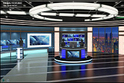 Virtual TV Studio News Set 27, an Architecture 3D Model by akerStudio (Thumbnail 6 of 49)