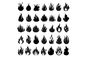 Isolated fires icons. Danger fire, an Object Illustration by Valerie Bodnar