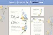 Floral Wedding Invitation Set, an Invitation Template by TemplateCastleStore (Thumbnail 1 of 8)