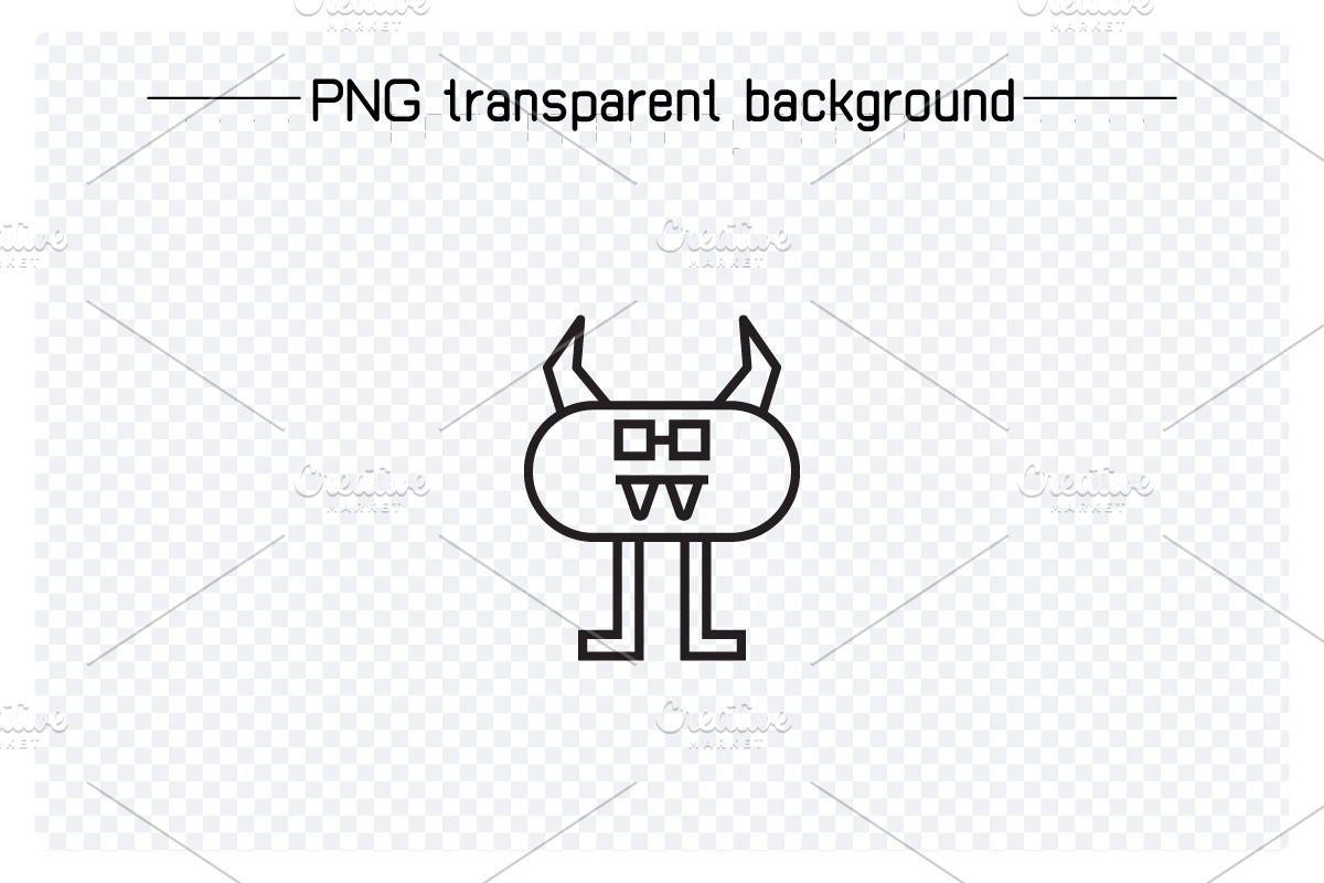 Cartoon Monster Avatars Set, an Outline Icon by Designfour (Photo 5 of 7)