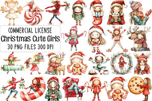 Christmas Cute Girls Sublimation PNG, an Illustration by CraftArtStudio