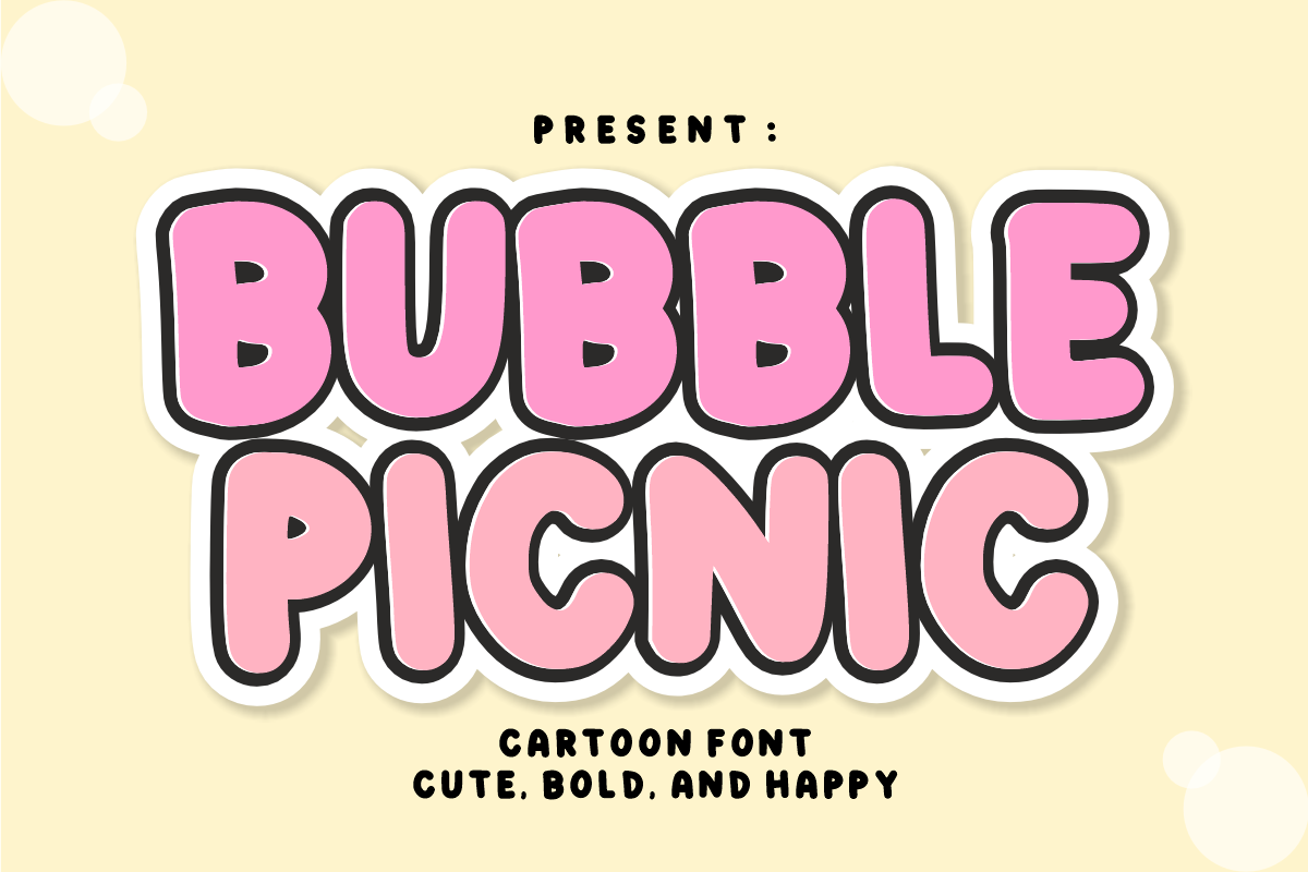 Bubble Picnic - Cute Bubble Font, a Handwritten Font by KiddoGlyphs Studio (Photo 1 of 5)