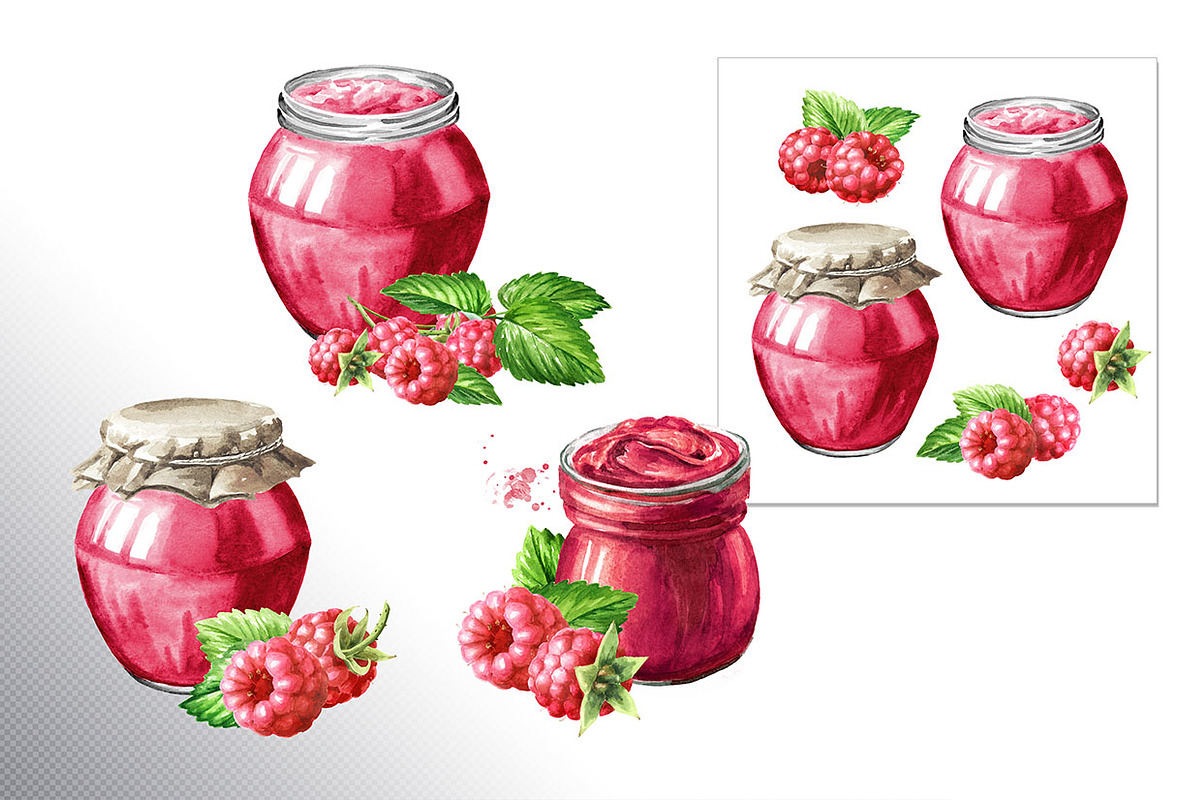 Summer Raspberries. Watercolor set, a Food Illustration by Daria Ustiugova (Photo 20 of 26)