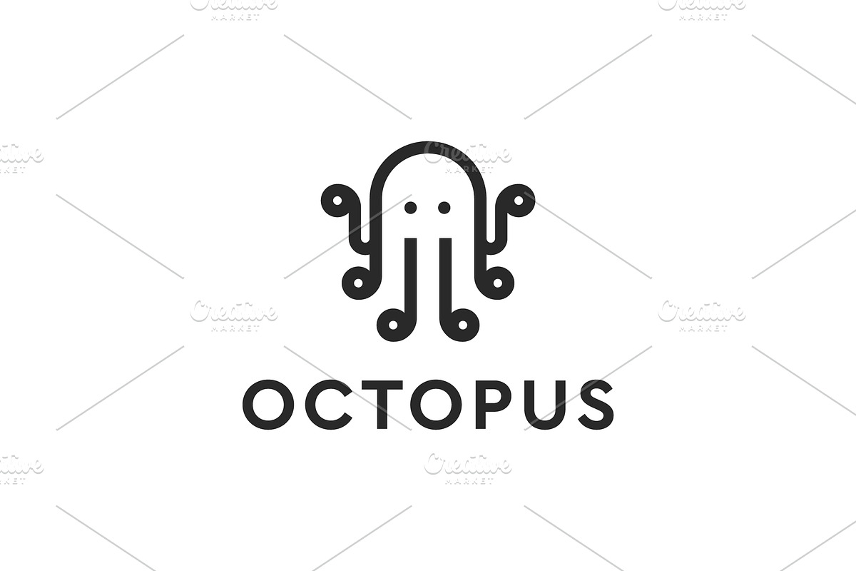 Octopus Line Art Logo Style, a Branding & Logo Template by yanuart