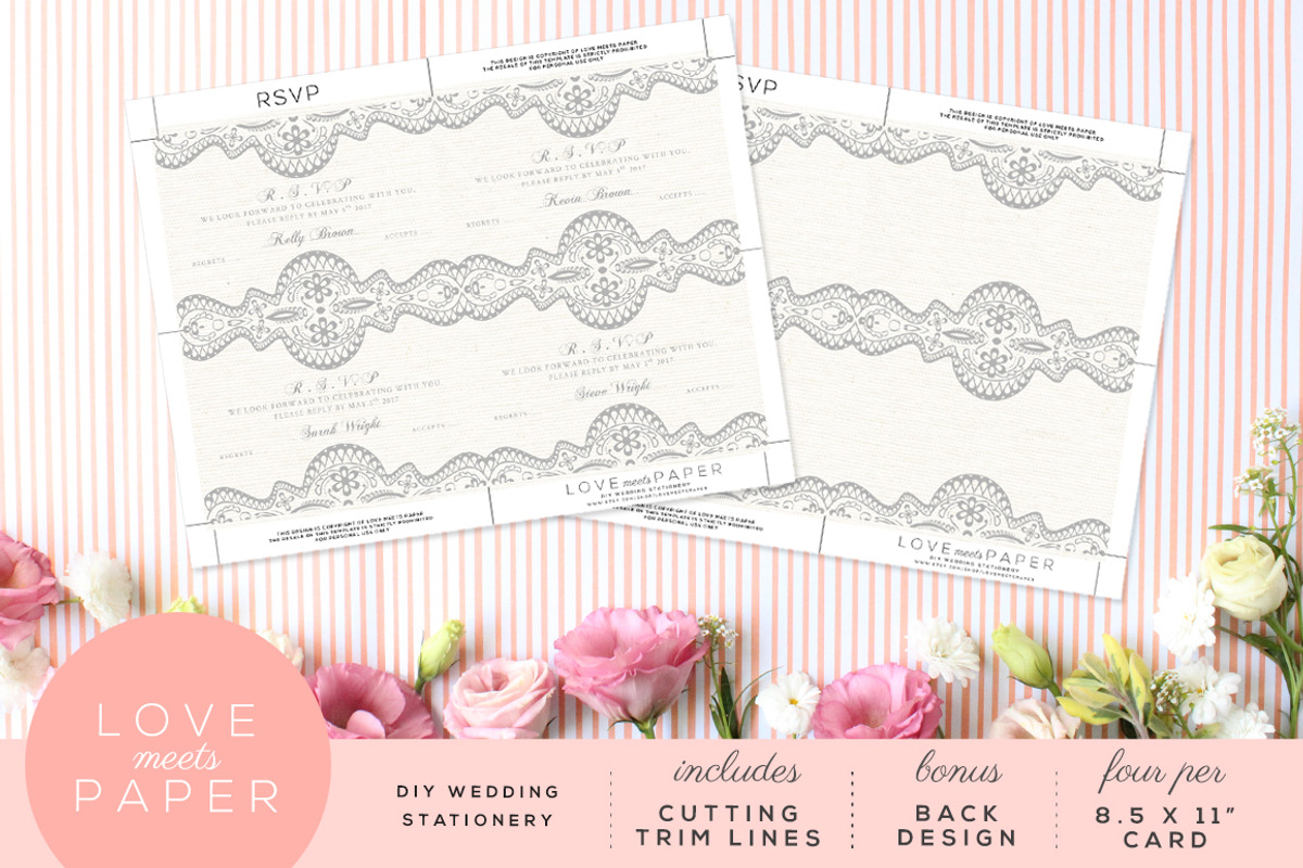 RSVP Wedding Invite R1004, an Invitation Template by Love Meets Paper (Photo 2 of 2)