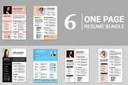 One Page Resume Bundle, a Resume Template by Template Shop (Thumbnail 1 of 7)