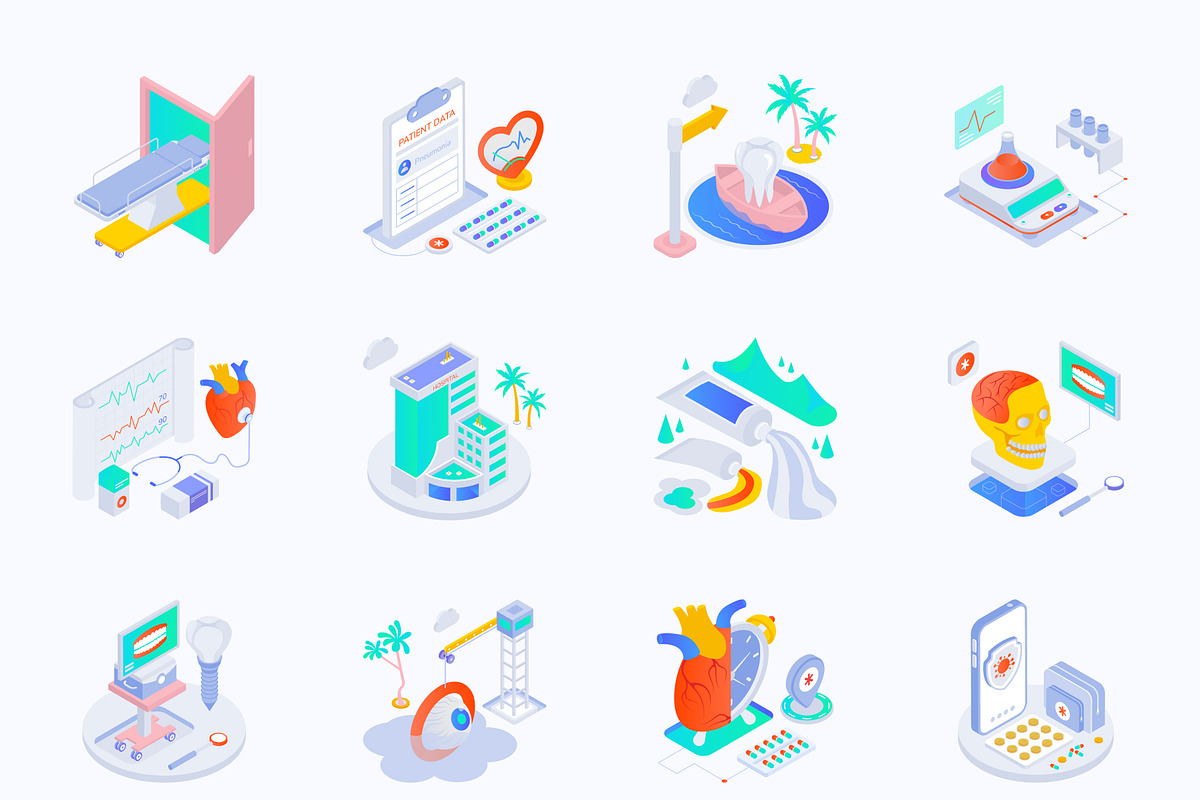 Medical Isometric Icons Set, a Duotone Icon by Vectors Market (Photo 7 of 8)