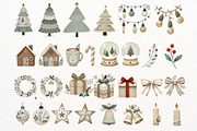 Neutral Christmas Watercolor Clipart, an Illustration by Nicolle's Colorful Art (Thumbnail 3 of 8)