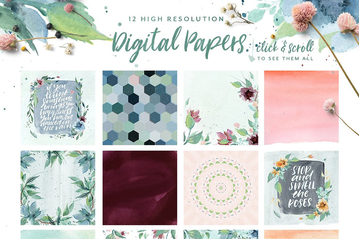 Watercolor Bundle - Designer Deal, an Illustration by Creativeqube Design (Photo 52 of 72)