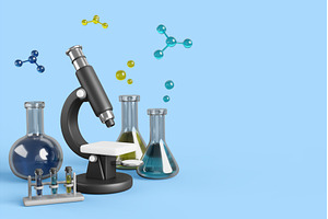 3d scientific research banner with, a Technology Photo by Marozhkastudio